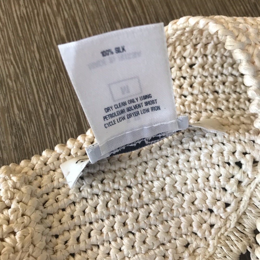 Oscar de la Renta Ivory/Black/Brown Crochet Top M - Picture 7 of 7